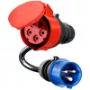 go-e CH-04-31 adapter voor Gemini flex 11 kW, CEE rood 16 A driefasig naar CEE blauw 16 A, IP55, 0,3 m, zwart