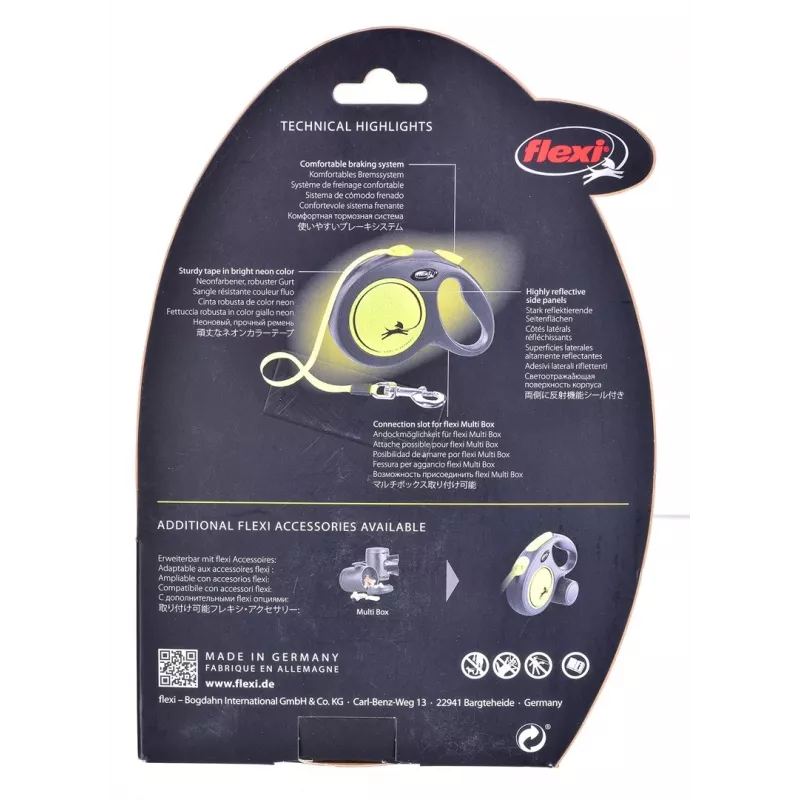 FLEXI nieuw Neon L – rolriem – 5 m