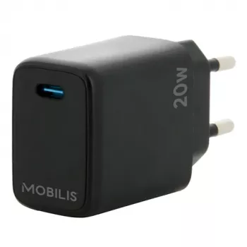 Mobilis - voeding - snel - 20 Watt - PD/PPS (24 Pin USB-C) - zwart - Europa (001361)