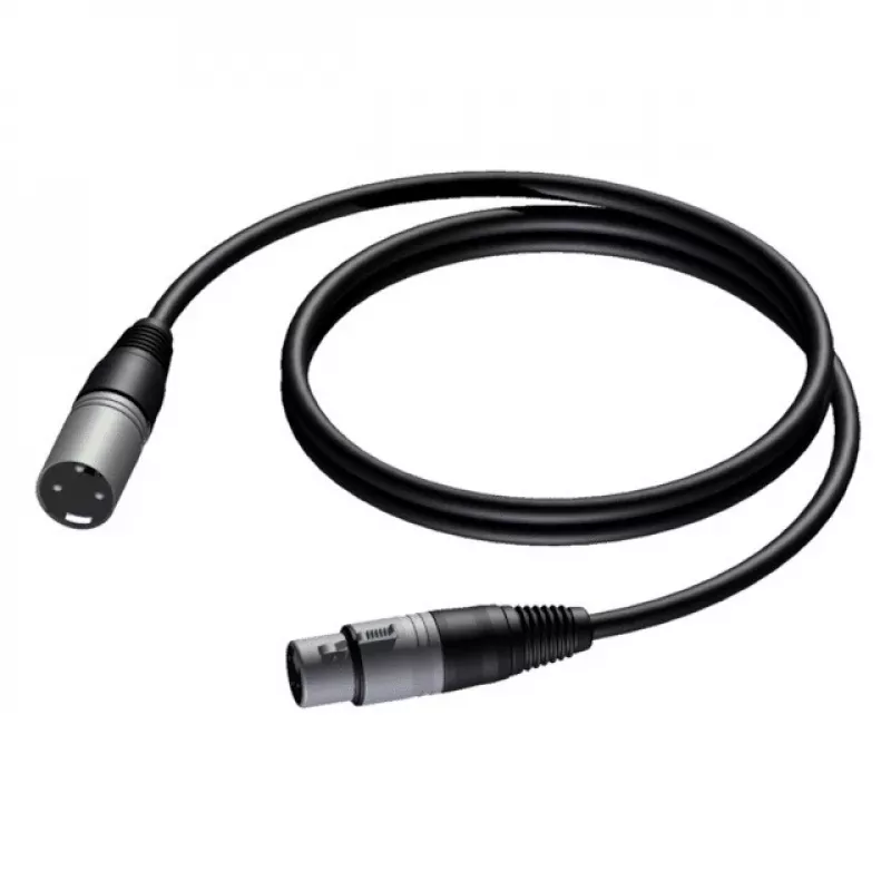 PROCAB kabel XLR-stekker naar XLR-bus 1m