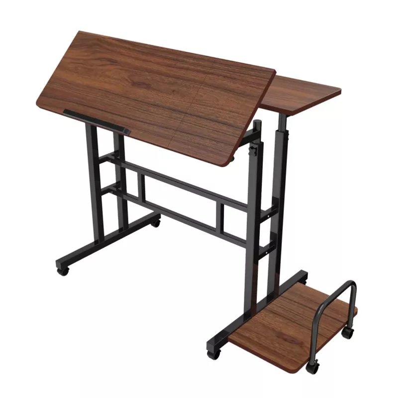 Maclean mobiele laptoptisch, zwart, 80x60 cm, max. 50 kg, in hoogte verstelbaar 67-115 cm, MC-124 B