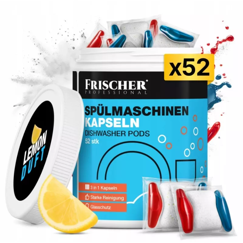 Frischer 3-in-1 vaatwascapsules, 52 stuks