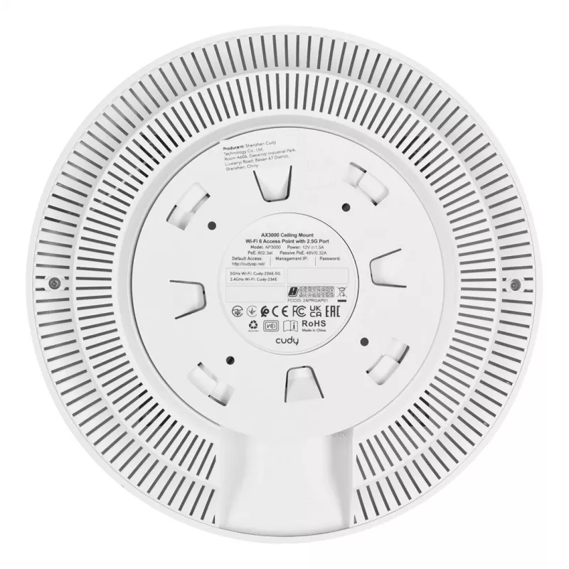 Cudy AP3000 draadloos access point 2976 Mbit/s wit Power over Ethernet (PoE)