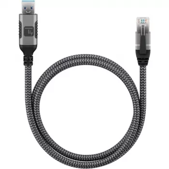 Techly ICOC U3A-RJ45-010 Netwerkkabel zwart, zilver 1 m Cat6 F/UTP (FTP)