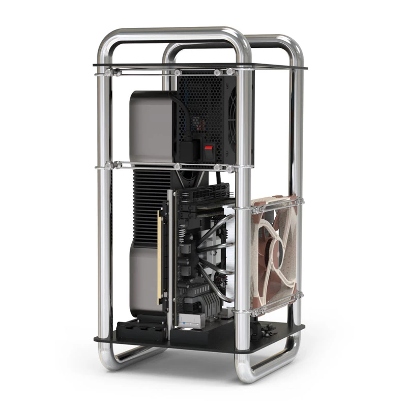 Computerbehuizing Streacom DA6 Mini-ITX-behuizing - chroom