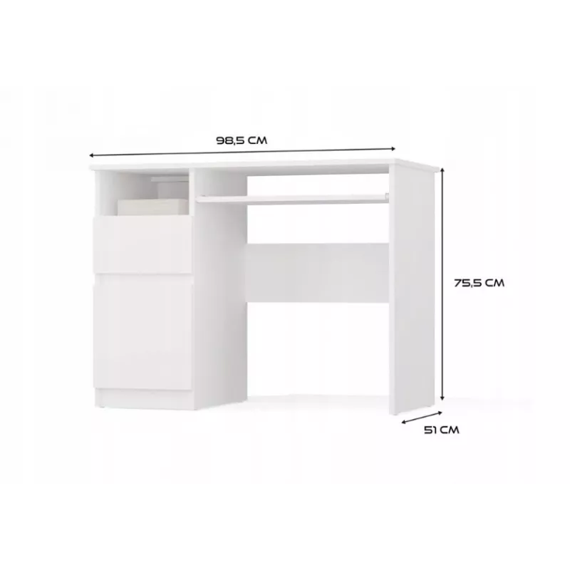 PORTO Left Desk, wit