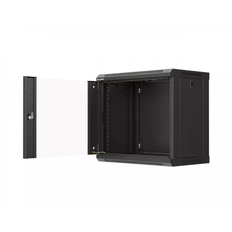 Wandmontage rack LANBERG WF03-5309-10B, 9U, 500×350×540 mm, max. belasting 60 kg, zwart