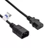 Akyga AK-PC-07A IEC C14 naar IEC C13 stroomverlengkabel, 3x 0,75 mm², 3 m, zwart