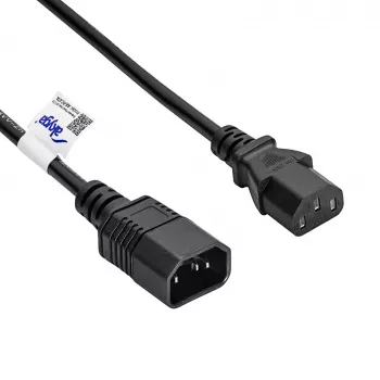 Akyga AK-PC-07A IEC C14 naar IEC C13 stroomverlengkabel, 3x 0,75 mm², 3 m, zwart