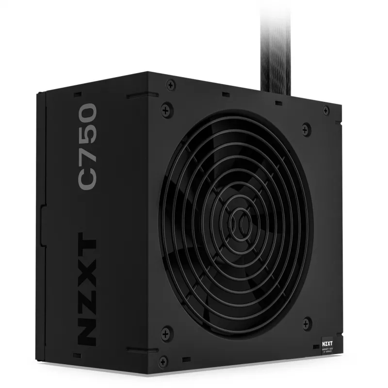 Voeding NZXT C750 Bronze 750 W, 24-pins ATX, 80 PLUS Bronze, 120 mm ventilator, zwart