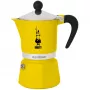 Mokapot Bialetti Rainbow zwart/geel — espressomaker van aluminium voor het fornuis, 1 stuk