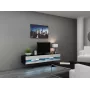 TV-standaard cama meble VIGO NEW 30/180/40, 1800×400×300 mm, zwart bovenblad, spaanplaatframe
