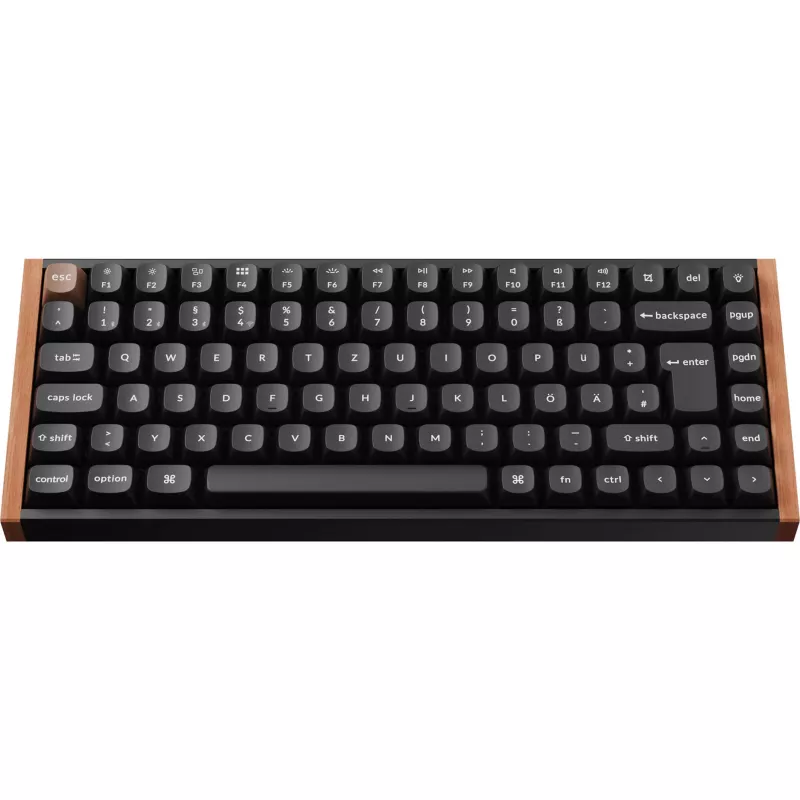Keychron K2 HE (zwart/hout, DE-layout, Gateron Double-Rail Magnetic Nebula, aluminium frame)