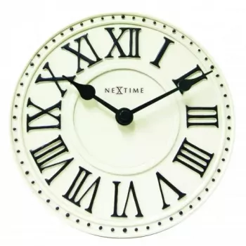 NeXtime klok 5187wi London Table, Ø16 cm, wand, wit/zwart+B32