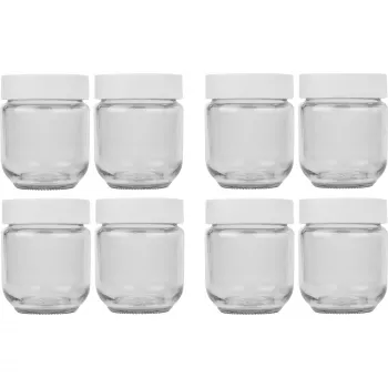 Yoghurtmaker reserveglazen-set JG 8, glas transparant/wit, 8-delig