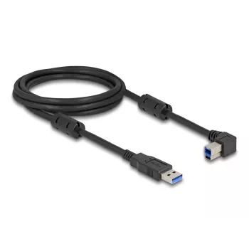 DeLOCK USB-kabel Type-A-stekker naar Type-B-stekker 90° links haaks 2 m