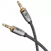 Plus Audio-verbindingskabel AUX 3,5 mm stereo (zwart/zilver, 2 meter)
