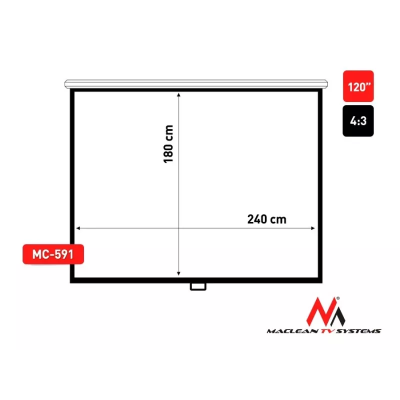 Projectiescherm Maclean MC-591 3,05 m (120 inch) 4:3