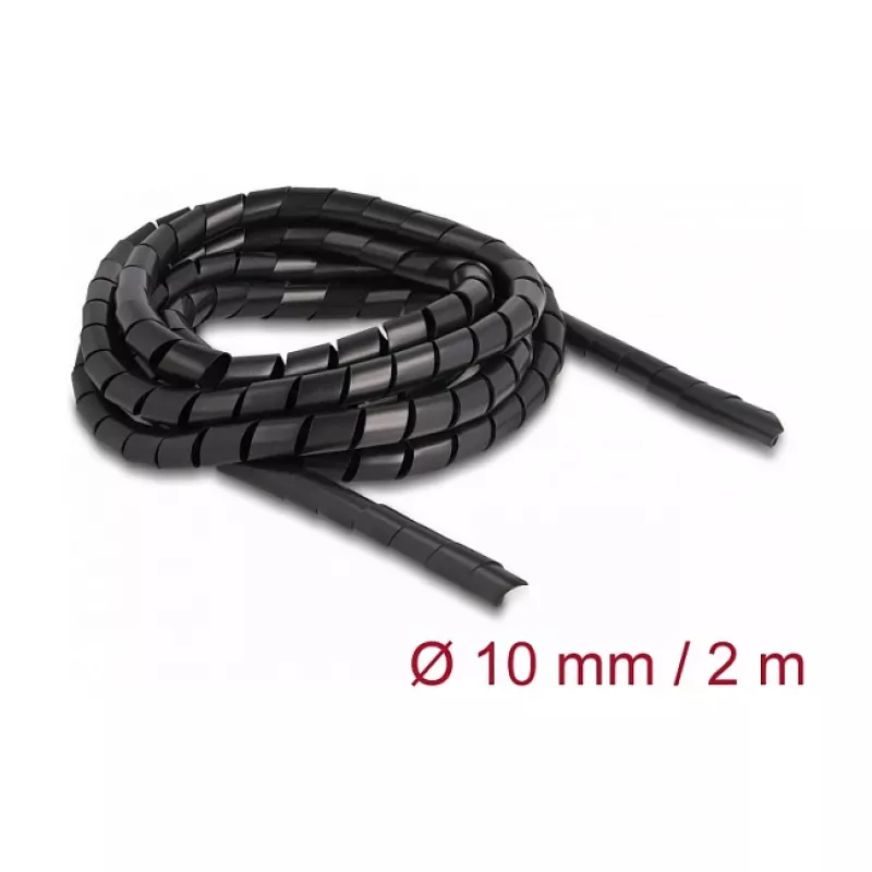 Delock flexibele spiraalslang 2 m x 10 mm zwart