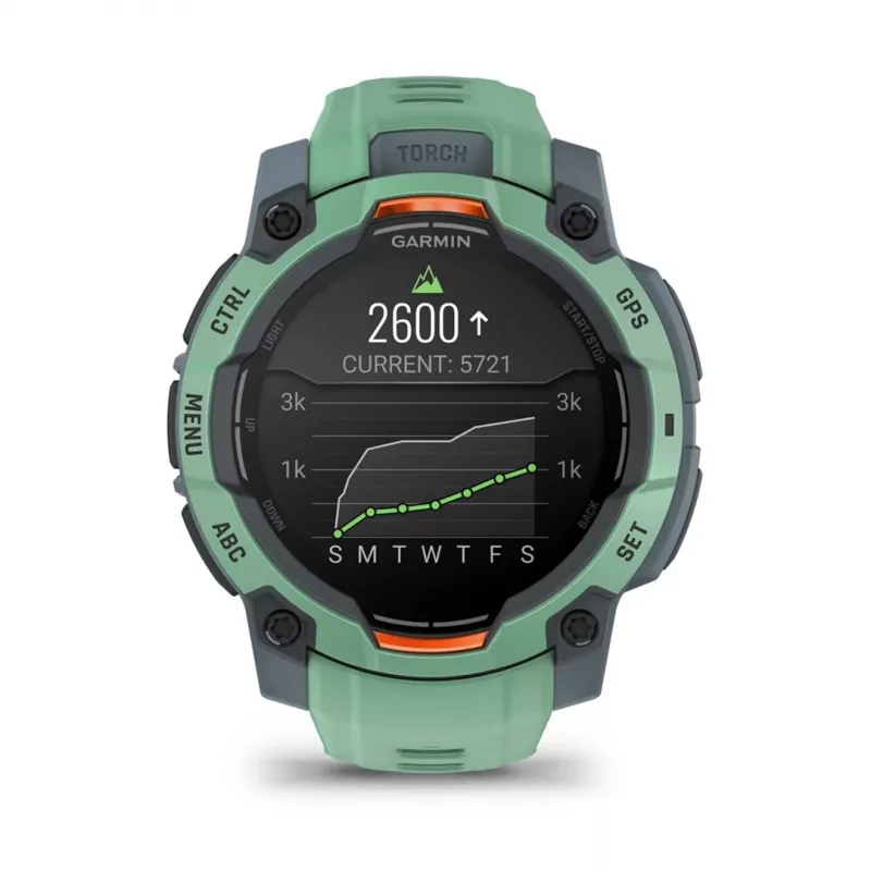 Garmin Instinct 3 AMOLED 3,05 cm (1,2) 45 mm digitaal 390 x 390 pixel touchscreen groen GPS (satelliet)