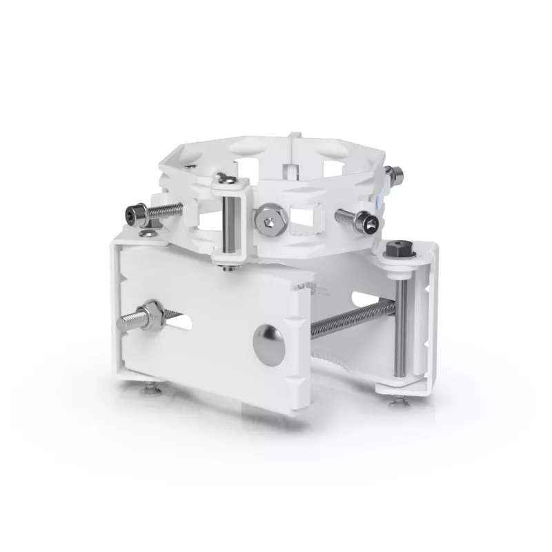Ubiquiti UACC-Wave-AP-Micro-Mount paalmontagebeugel voor 4x Wave AP Micro, roestvrij staal, paal 25–76 mm, wit