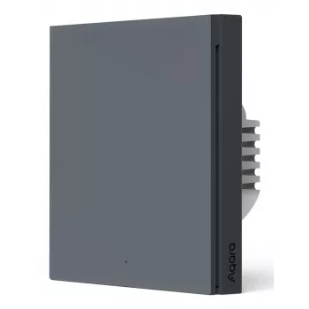 AQARA Smart wandschakelaar H1 EU (zonder nulleider, enkelpolig) (WS-EUK01-G), grijs - Zigbee wandschakelaar met relais