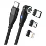 USB-kabel RealPower MagneticCharge 100 1m USB-C zwart