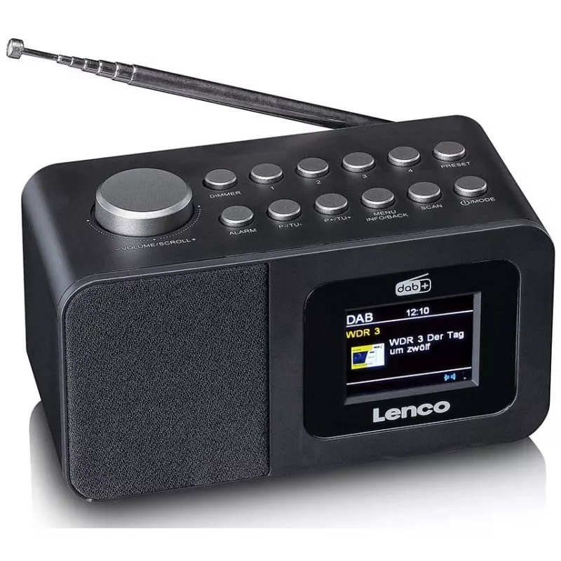 Lenco CR-625BK DAB+/FM-wekkerradio met Bluetooth en draadloos opladen, zwart