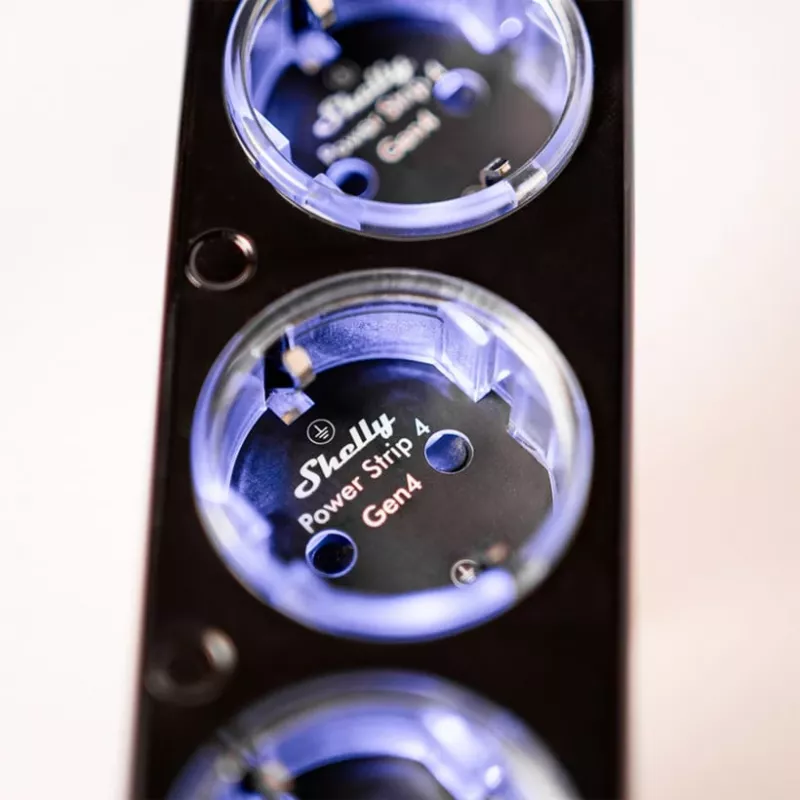 Stekkerdoos Shelly Plug & Play PS4 Gen4 — 4 stopcontacten, 12 A per stopcontact
