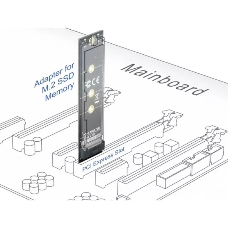 DELOCK PCI Express x1 naar M.2 Key M adapter 64105