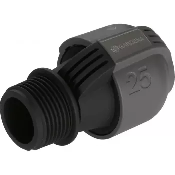Sprinklersysteem verbinder 25 mm > 1, zwarte verbinder/grijs