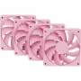 Computerventilator HYTE FA12-SM-4 120 mm, 1500 tpm, 72 m³/h, 1,6 mmH2O, FDB, roze, 4 stuks