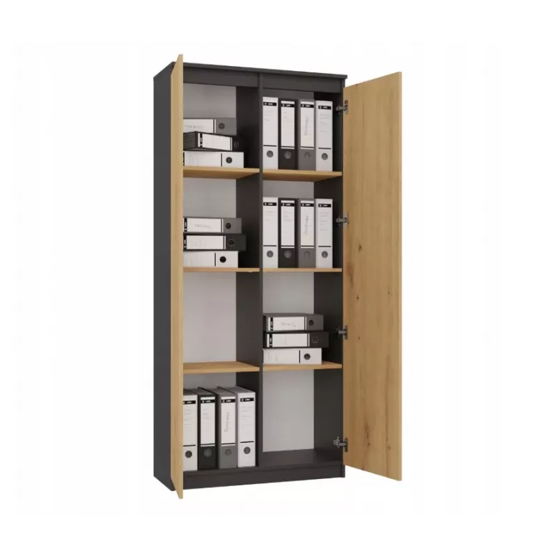 RS-80 HEMN OFFICE stellingkast, antraciet/artisan eiken