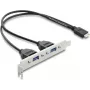 Interne USB Type-E Key B adapterkaart DELOCK 67346 — 2× USB-A 5 Gbit/s met slotbeugel
