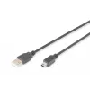 Digitus ASSMANN - USB-kabel - USB Type A, 4-polig (M) - Mini-USB, type B (M) - 1 m (USB / Hi-Speed USB) - gegoten - zwart (AK-300108-010-S)