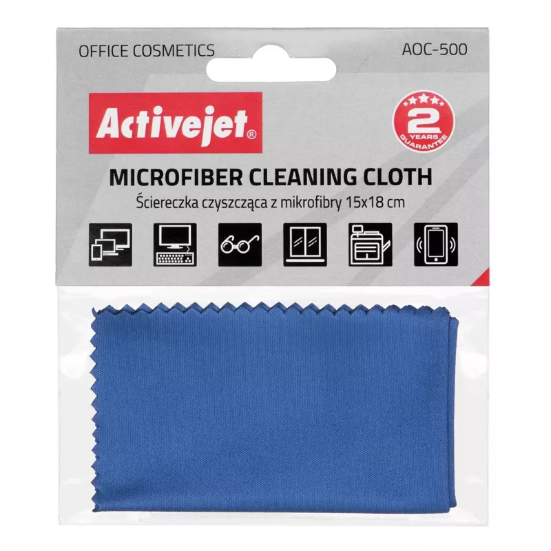Reinigingsdoek ActiveJet AOC-500 microvezel 15×18 cm, anti-vingerafdruk, krasvrij