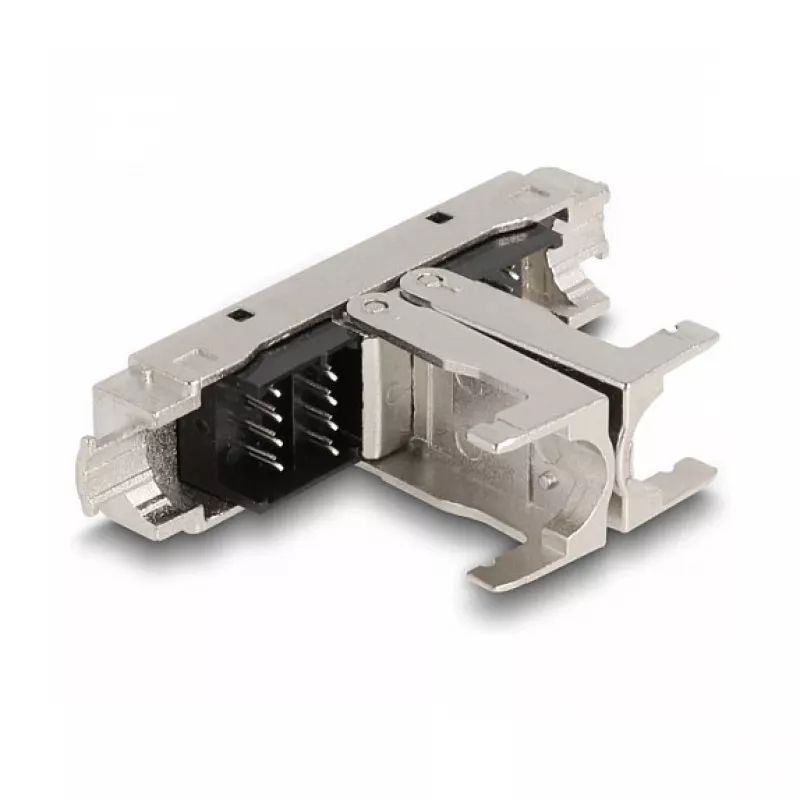 DeLOCK RJ45-koppeling LSA naar LSA Cat.6A gereedschapsloos zwart