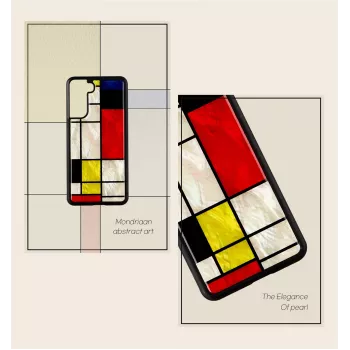 Beschermhoes iKins voor Samsung Galaxy S21+ — Mondrian zwart