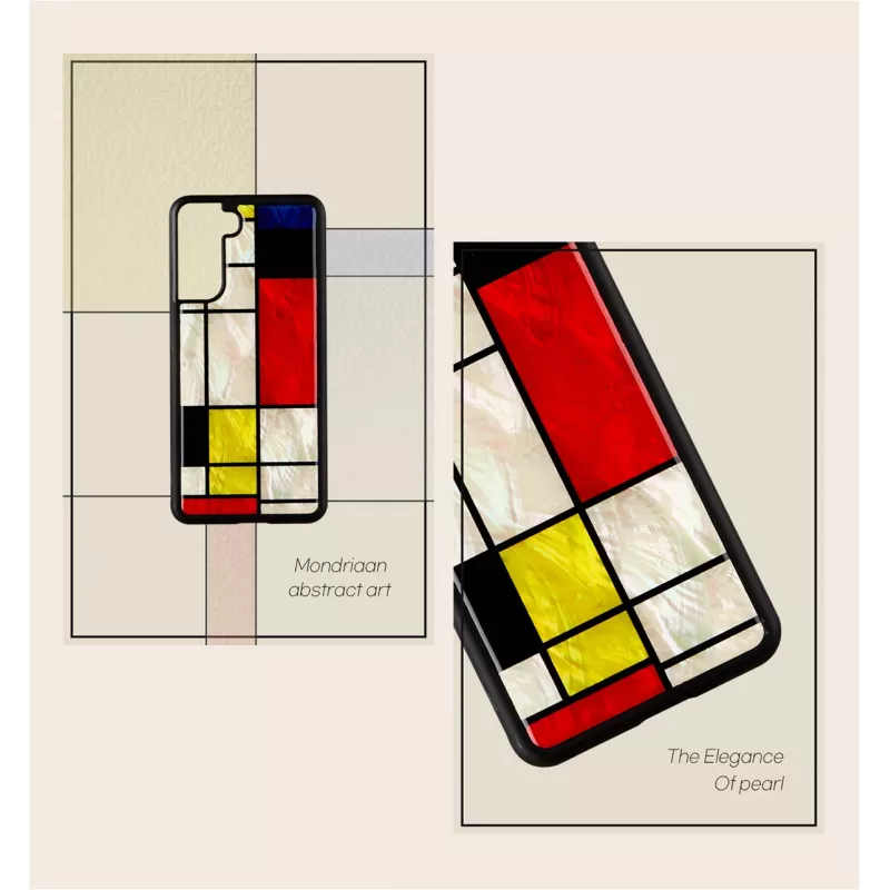 Beschermhoes iKins voor Samsung Galaxy S21+ — Mondrian zwart