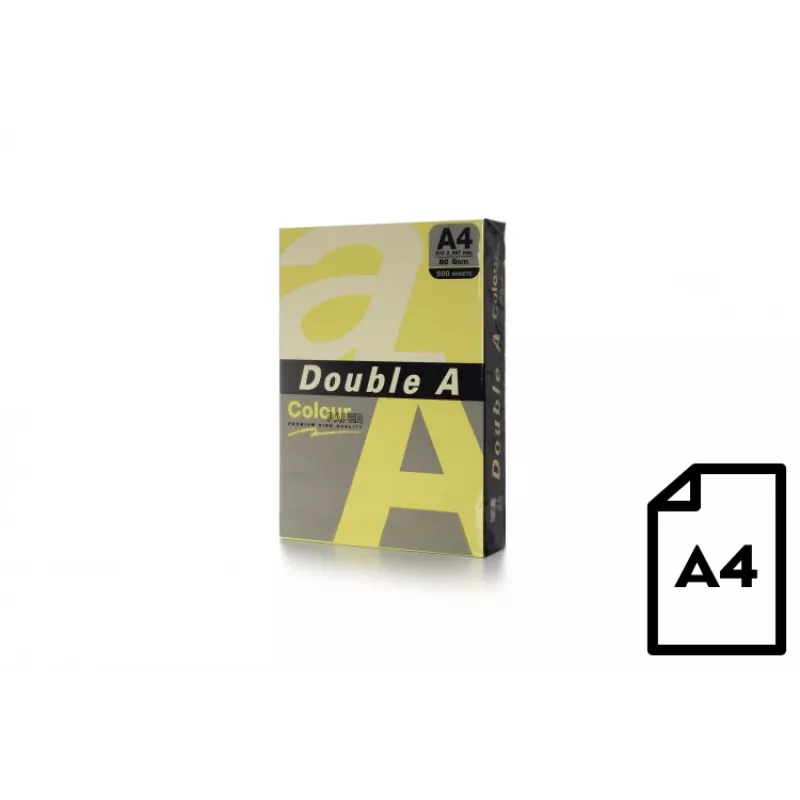 Kleurenpapier Double A, 80 g, A4, 500 vel, butter