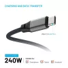 FIXED FIXDBM-CC12-GR USB-C naar USB-C magnetische gevlochten kabel, USB 2.0, 1,2 m, grijs