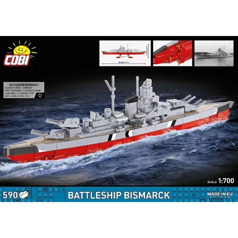 Bouwset Cobi slagschip Bismarck model, 590 onderdelen