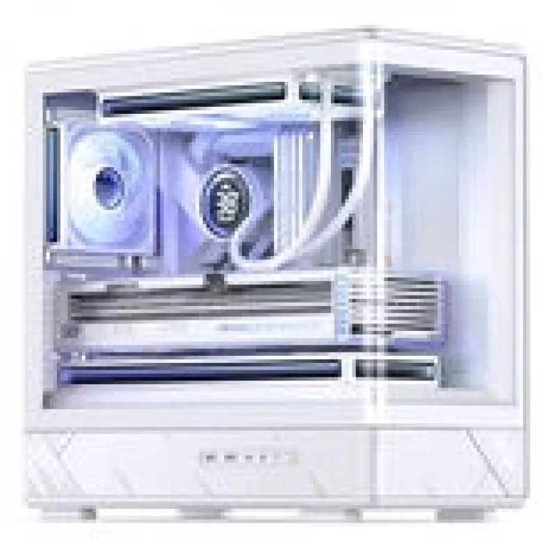 Jonsbo D200 witte mATX mid-tower-behuizing met gehard glas en mini temp-display