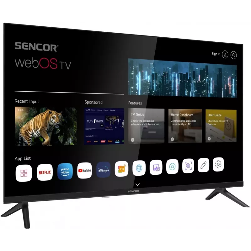 LED SMART TV SENCOR SLE 32S803B 32 inch webOS HD 1366×768, HDR10, Wi-Fi, Bluetooth, DVB-T/T2/C/S/S2, 3×HDMI, 2×USB