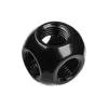 Bitspower Q-adapter 5x binnendraad 1/4 mat zwart - meervoudige aansluiting G1/4 aansluitadapter