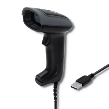 Handbarcodescanner QOLTEC 50863 — 1D/2D-scanner, USB bekabeld, LED-sensor, zwart, 5V, 1,8 m kabel