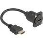 DeLOCK D-Type HDMI-kabel stekker naar bus zwart 20 cm
