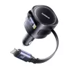 Autolader Baseus Enjoyment Max 60W met USB-C- en Lightning-kabels, dual-port snelladen
