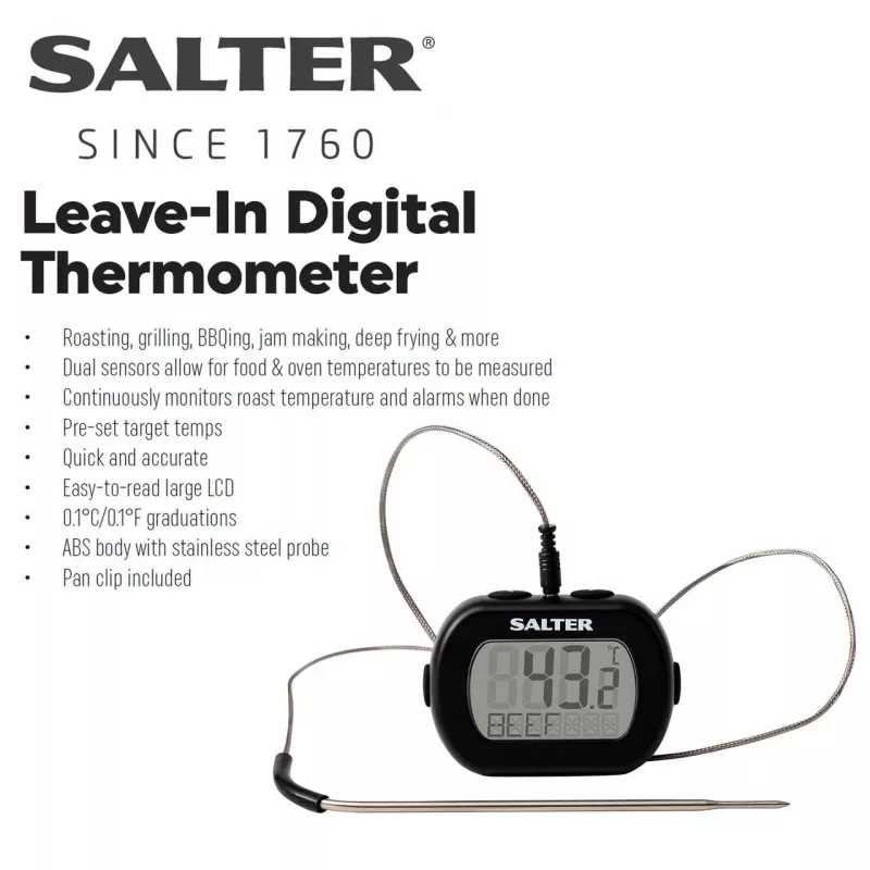 Digitale instant-read leave-in thermometer Salter 515 BKCR, waterdicht, voor levensmiddelen