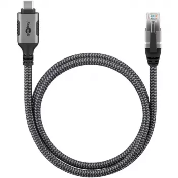Goobay 70753 USB-C naar RJ45 Ethernet CAT 6 kabel voor stabiele bedrade internetverbinding met router/modem/netwerkswitch/vervangt USB naar RJ45 adapter / 1